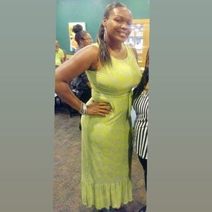 THE LIMITED Long Print Dress w/belt